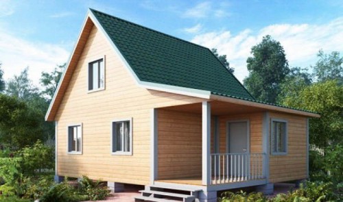 Дом из бруса с крыльцом КА-105 Дом из бруса с крыльцом КА-105