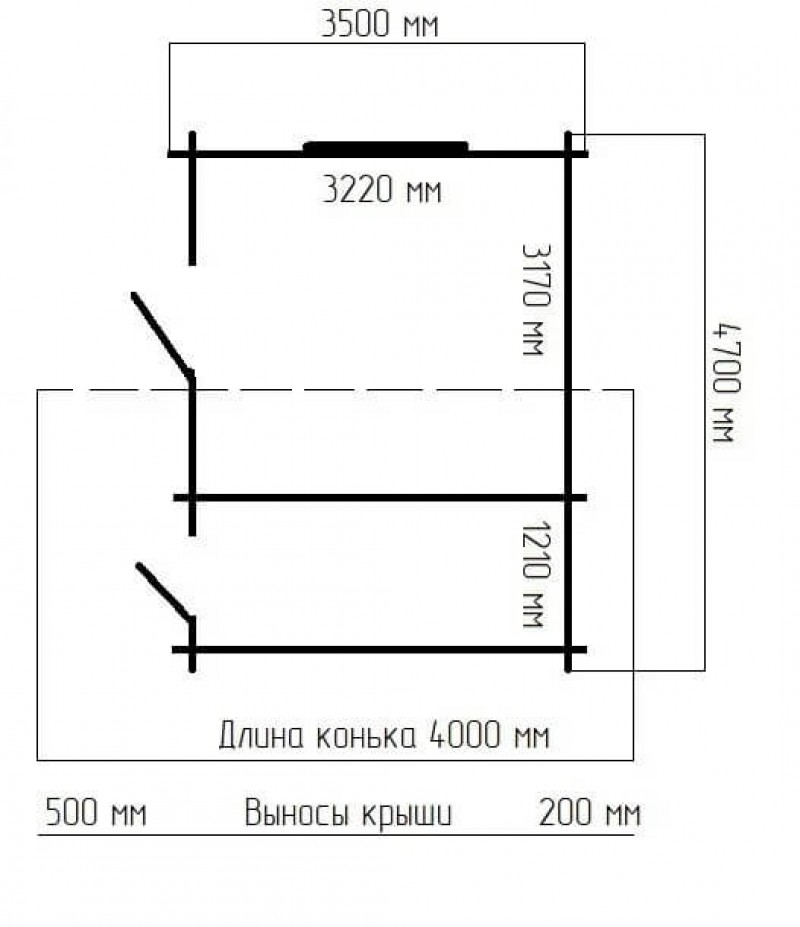 Садовый домик с хоз.блоком СД-05 (4×4,7)