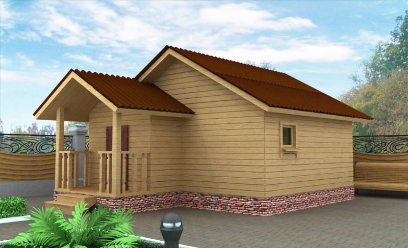 Баня из бруса ББ-11 6,5 на 5 метров