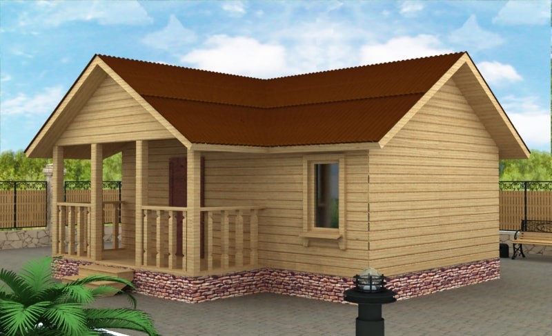 Баня из бруса ББ-14 6 x 6,5 метра