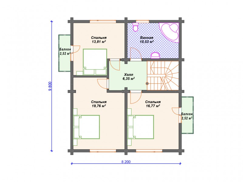 Дачный дом из бруса БД-11