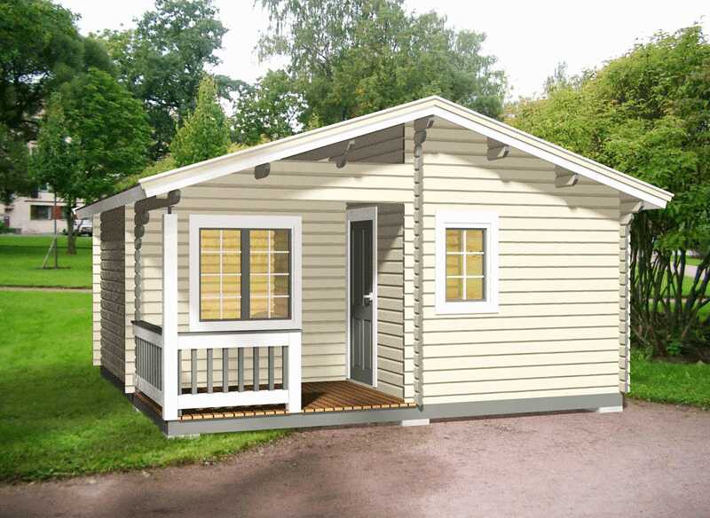 Летний дом из бруса с террасой ЛД-5 5х5