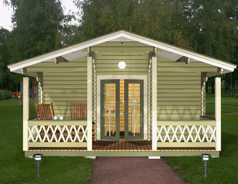 Деревянный летний дом с верандой ЛД-6