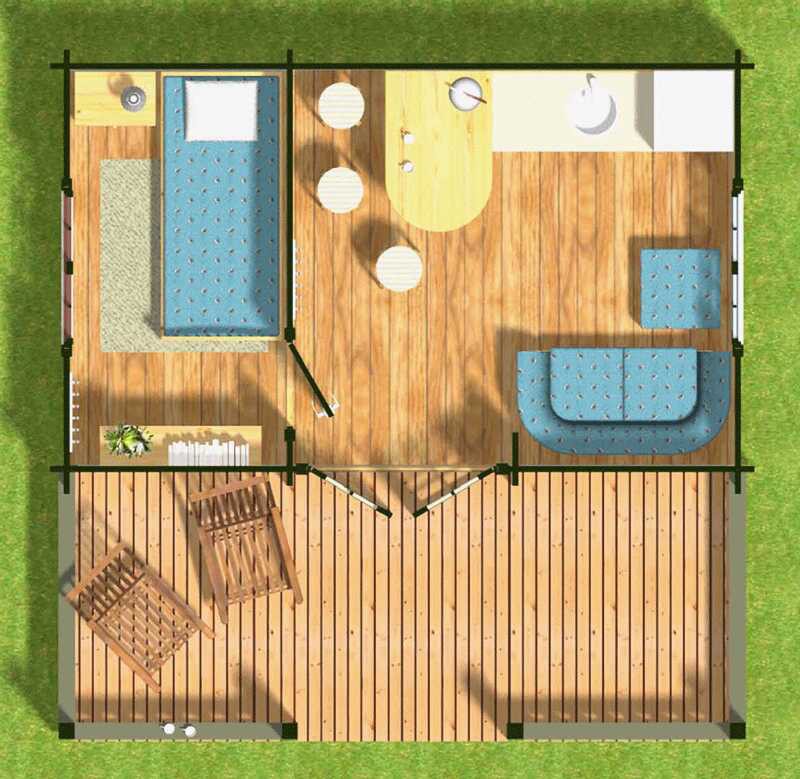 Деревянный летний дом с верандой ЛД-6