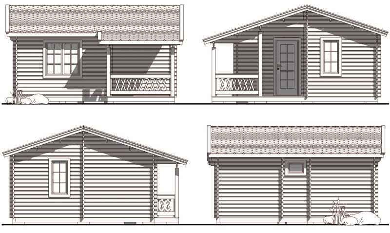Летний деревянный дом ЛД-9 5.6х5.4