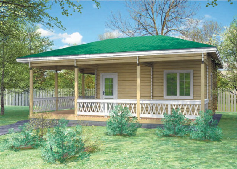 Летняя кухня из бруса ЛК-2 (6.9х7.9)