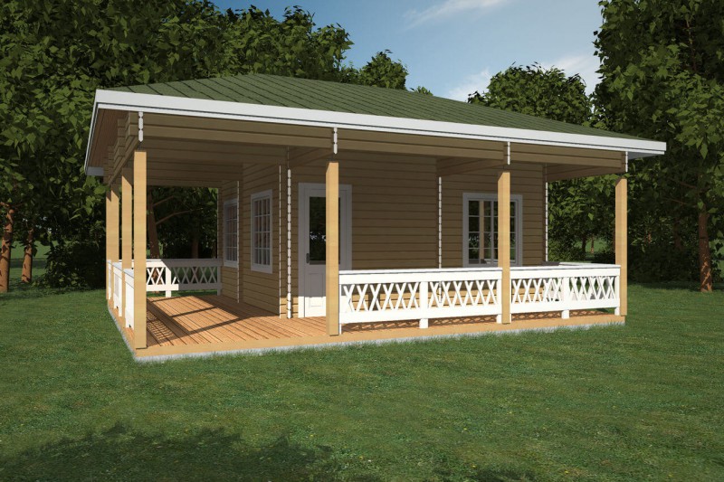 Летняя кухня из бруса ЛК-2 (6.9х7.9)