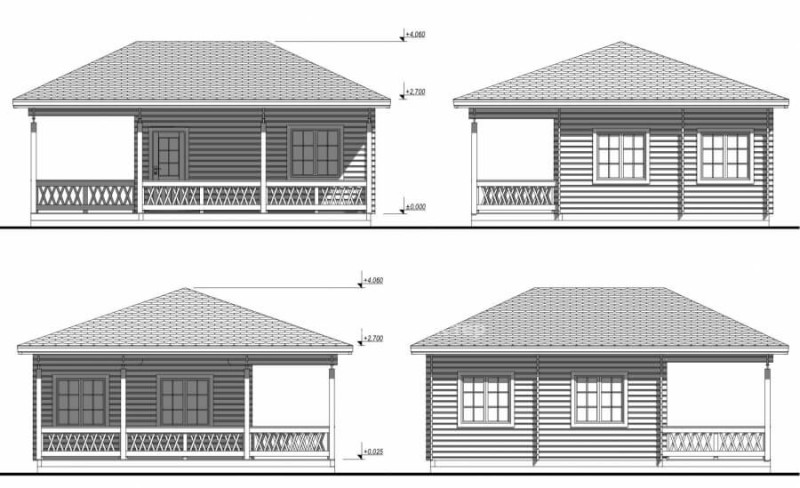 Летняя кухня из бруса ЛК-2 (6.9х7.9)