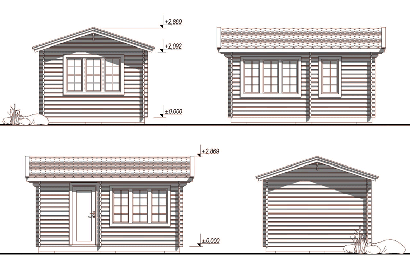 Деревянная летняя кухня ЛК-4 (4,5х3,2)