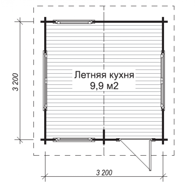 Небольшая летняя кухня ЛК-6