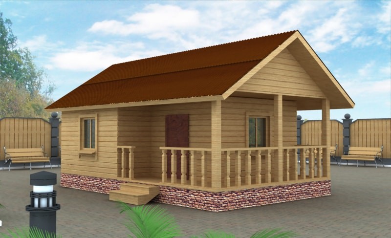 Баня из бруса ББ-12 4 на 7 метров